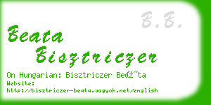 beata bisztriczer business card